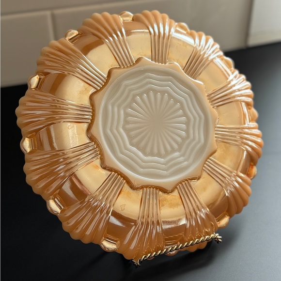 Vintage Fire King Peach Lusterware Deviled Egg Platter 1960s - Picture 6 of 6